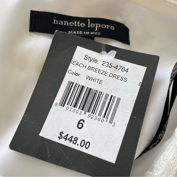 NWT Nanette Lepore Sleeveless Beach Breeze Dress in White Lace Size 6 - Picture 9 of 11